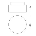 Фото 1 ST166.432.17 Светильник потолочный Черный LED 1*12+5W 3000K 1 190Lm Ra>90 120 ° IP20 D115xH62 85-265 Накладные светильники