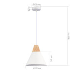 Фото 1 SLE125103-01 Светильник подвесной Белый/Белый, Светлое дерево E27 1*60W MODICA