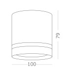 Фото 1 ST115.532.07 Светильник потолочный Белый LED 1*7W 3000K 490Lm Ra>90 120° IP20 D79xH100 170-240V Накладные светильники