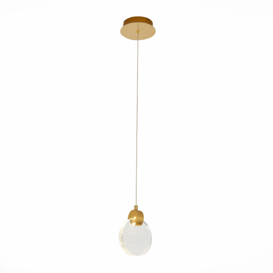 Фото SL6104.203.01 Подвес ST-Luce Золотистый/Прозрачный,С пузырьками воздуха LED 1*3W 3000K МОНТЕЧЕЛИО