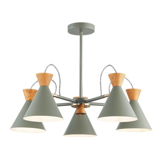 Фото SLE125112-05 Светильник потолочный Серый, Золотистый/Серый, Темное дерево E14 5*40W MODICA