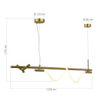 Фото 1 SL6118.303.03 Светильник подвесной ST-Luce Латунь/Латунь LED 2+1*3+11W 4000K MARLOW