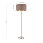 Фото 1 SLE300575-01 Светильник напольный Никель/Темно-бежевый, Золотистый E27 1*40W BRESCIA