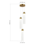 Фото 1 SL6236.303.03 Светильник подвесной ST-Luce Латунь/Прозрачный LED 3*12W 4000K CHAMPAGNE