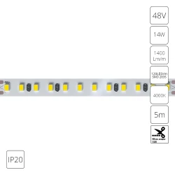 Фото Светодиодная лента 48V 14,4W/m 4000К 5м IP20 Arte Lamp TAPE A4812010-06-4K