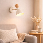 Фото 2 SLE1256-501-01 Светильник настенный Бежевый/Бежевый, Светлое дерево, Золотистый E14 1*40W VISTA