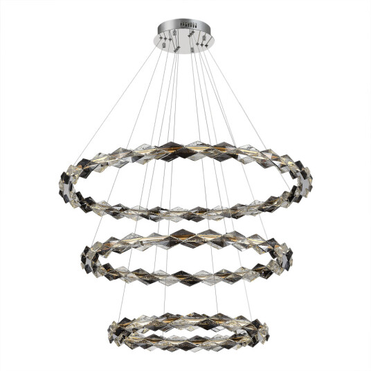 Фото SL6009.103.03 Люстра подвесная ST-Luce Хром/Прозрачно-Дымчатый LED 1*100W 3000K ДИАМАНТА