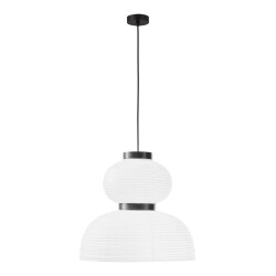 Фото SLE6021-523-02 Светильник подвесной черный/белый D400*H380mm E27 2*60W LYKKE