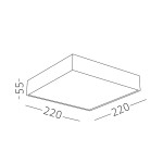 Фото 1 ST608.432.27 Светильник потолочный Черный LED 1*27W 3000K 2 160Lm Ra>90 120° IP20 L220xW220xH55 180- Накладные светильники