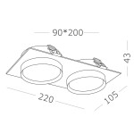 Фото 1 ST258.508.02 Св-к встр. Белый GX53 2*50W IP20 L220xW109xH43 220V Без ламп Встраиваемые светильники