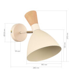 Фото 3 SLE1256-501-01 Светильник настенный Бежевый/Бежевый, Светлое дерево, Золотистый E14 1*40W VISTA