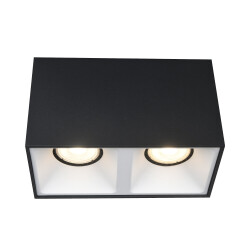 Фото ST168.452.02 Светильник потолочный Черный GU10 2*50W IP20 L82,5xW165xH104 220V Без ламп Накладные светильники