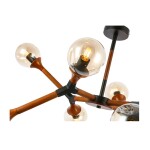 Фото 1 SLE109402-08 Светильник потолочный Черный, Темное дерево/Прозрачный, Янтарный E27 8*60W RAQUEL