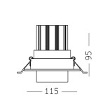 Фото 1 ST701.538.12 Св-к встр. Zoom Белый LED 1*12W 3000K 960Lm Ra90 15°-60° IP20 D115xH95 170-240V Встраиваемые светильники