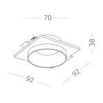 Фото 1 ST206.518.01 Св-к встр. Белый GU10 1*50W  L92xW92xH38 220V Без ламп Встраиваемые светильники