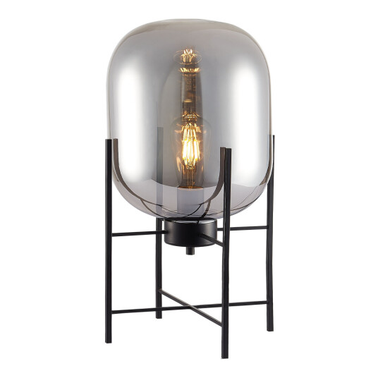 Фото SL1050.704.01 Прикроватная лампа ST-Luce Черный/Дымчатый E27 1*40W БУРАСКА