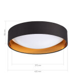 Фото 1 SLE201102-01 Светильник потолочный Черный, Золото/Белый LED 1*24W 4000K ORBIO