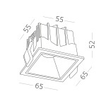 Фото 1 ST757.438.10S Св-к встр. Белый LED 1*10W 60° IP20 L65xW65xH52 85-265V В комплекте Встраиваемые светильники