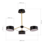 Фото 1 SLE6005-402-03 Светильник потолочный Черный, Золотистый/Черный LED 3*10W VALLE