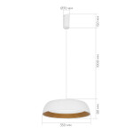 Фото 1 SLE1812-503-01 Светильник подвесной Белый, Древесный/белая LED 1*30W 4000K MUSE