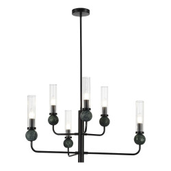 Фото SL1244.403.06 Светильник подвесной ST-Luce черный/прозрачный E14 6*40W МЕДЕА