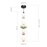 Фото 1 SL6134.453.01 Светильник подвесной ST-Luce черный/зеленый, розовый, синий, опаловый LED 1*32W 3000K ФЛОРЕНТИНИ