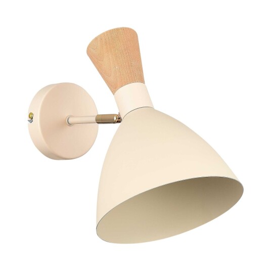 Фото SLE1256-501-01 Светильник настенный Бежевый/Бежевый, Светлое дерево, Золотистый E14 1*40W VISTA