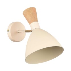 Фото SLE1256-501-01 Светильник настенный Бежевый/Бежевый, Светлое дерево, Золотистый E14 1*40W VISTA
