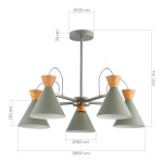 Фото 1 SLE125112-05 Светильник потолочный Серый, Золотистый/Серый, Темное дерево E14 5*40W MODICA