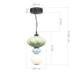 Фото 1 SL6134.403.01 Светильник подвесной ST-Luce черный/зелёный, синий, опаловый LED 1*8W 3000K ФЛОРЕНТИНИ