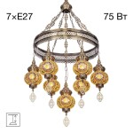 Фото 5 CL419165 Каир Мозаика Янтарь Люстра