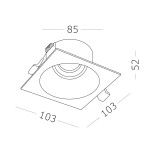 Фото 1 ST207.518.01 Св-к встр. Белый GU10 1*50W  L103xW103xH52 220V Без ламп Встраиваемые светильники