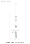 Фото 1 Светильник подвесной Crystal Lux VALENCIA SP1.3 GOLD