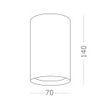 Фото 1 ST155.502.01 Светильник потолочный Белый GU10 1*50W IP20 D70xH140 180-240V Без ламп Накладные светильники