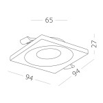 Фото 1 ST205.518.01 Св-к встр. Белый GU10 1*50W  L94xW94xH27 220V Без ламп Встраиваемые светильники