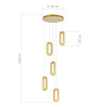 Фото 1 SL6506.203.05 Светильник подвесной ST-Luce Золотистый/Золотистый, Прозрачный LED 5*9W 3000K ALLUNGO