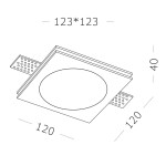 Фото 1 ST254.328.01 Св-к встр. из гипса Белый GU10 1*50W IP20 L120xW120xH40 220V Без ламп Встраиваемые светильники