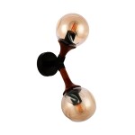 Фото 3 SLE109401-01 Светильник настенный Черный, Темное дерево/Прозрачный, Янтарный E27 2*60W RAQUEL