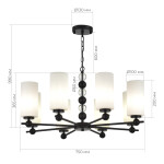 Фото 1 SL2003.403.08 Люстра подвесная ST-Luce черный/белый E27 8*40W АВРОРА