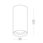 Фото 1 ST157.532.20 Светильник потолочный Белый LED 1*20W 3000K 1 600Lm Ra>90 60° IP44 D95xH150 220-265V Накладные светильники