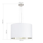 Фото 1 SLE300503-03 Светильник подвесной Никель/Белый, Серебристый E27 3*40W BRESCIA