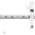 Фото Светодиодная лента 24V 14,4W/m (на канал 3,6W/m) RGB+W 4000К 5м IP65 Arte Lamp AQUA TAPE A2406012-05-RGB4K