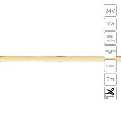 Фото Светодиодная лента 24V 10W/m 6000К 5м IP20 Arte Lamp LANE A2432005-03-6K