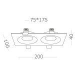 Фото 1 ST259.508.02 Св-к встр. Белый GU10 2*50W IP44 L100xW200xH40 -V Без ламп Встраиваемые светильники