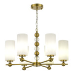 Фото SL2003.303.06 Люстра подвесная  ST-Luce латунь/белый E27 6*40W АВРОРА