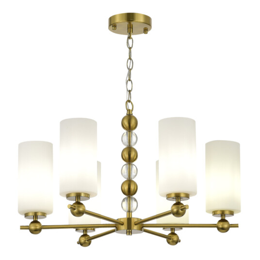 Фото SL2003.303.06 Люстра подвесная  ST-Luce латунь/белый E27 6*40W АВРОРА