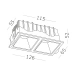 Фото 1 ST757.448.20 Св-к встр. Белый LED 2*10W 60° IP20 L65xW126xH52 85-265V В комплекте Встраиваемые светильники