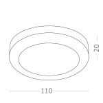Фото 1 ST104.542.06 Светильник встраиваемый Белый LED 1*6W 4000K 468Lm Ra>80 120° IP20 D110xH20 170-240V Встраиваемые светильники