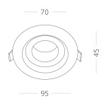Фото 1 ST255.408.01 Св-к встр. Черный GU10 1*50W  IP65 D95xH45 220V Без ламп Встраиваемые светильники