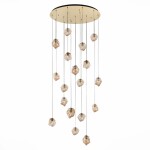 Фото 2 SL1175.303.18 Светильник подвесной ST-Luce Латунь/Янтарный E14 18*40W PORTICI